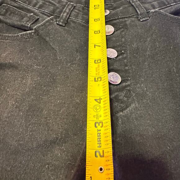 KUNMI Black Stretch Button Fly Flare Jeans  Sz 4 - Picture 6 of 7